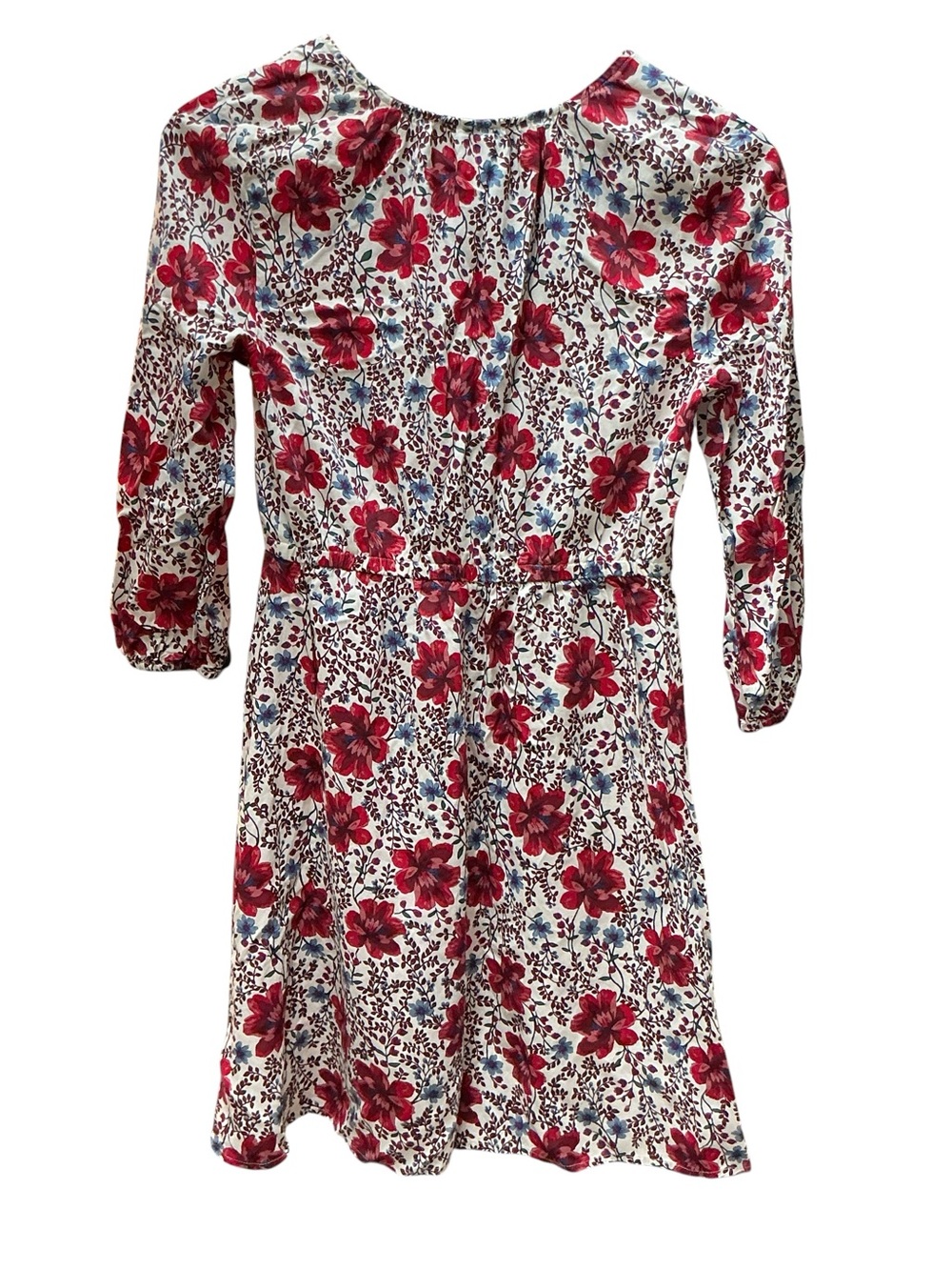 Old Navy Floral V-Neck Dress in White, Red & Blue - Picture 4 of 7